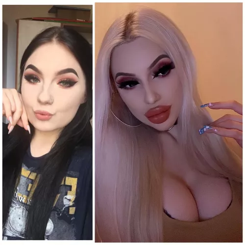another one of my bimbofication (2019 vs 2021)π€π₯π