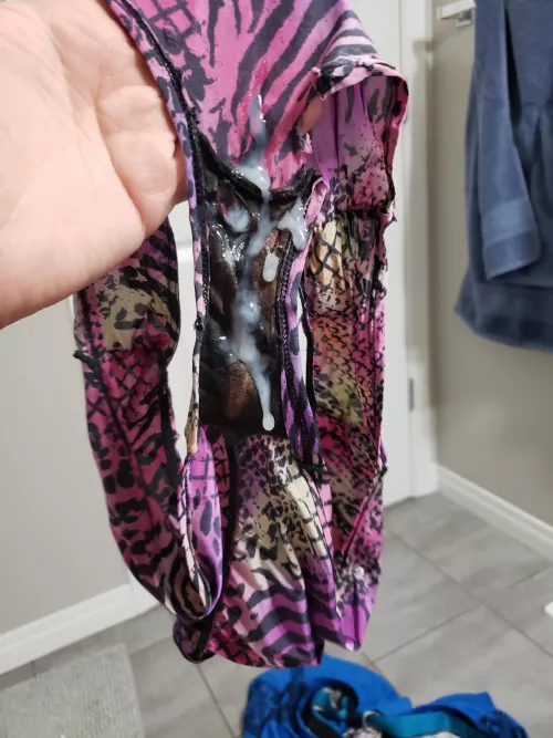 Another pair with a big load shot into them. Another pair with a big load shot into them.
