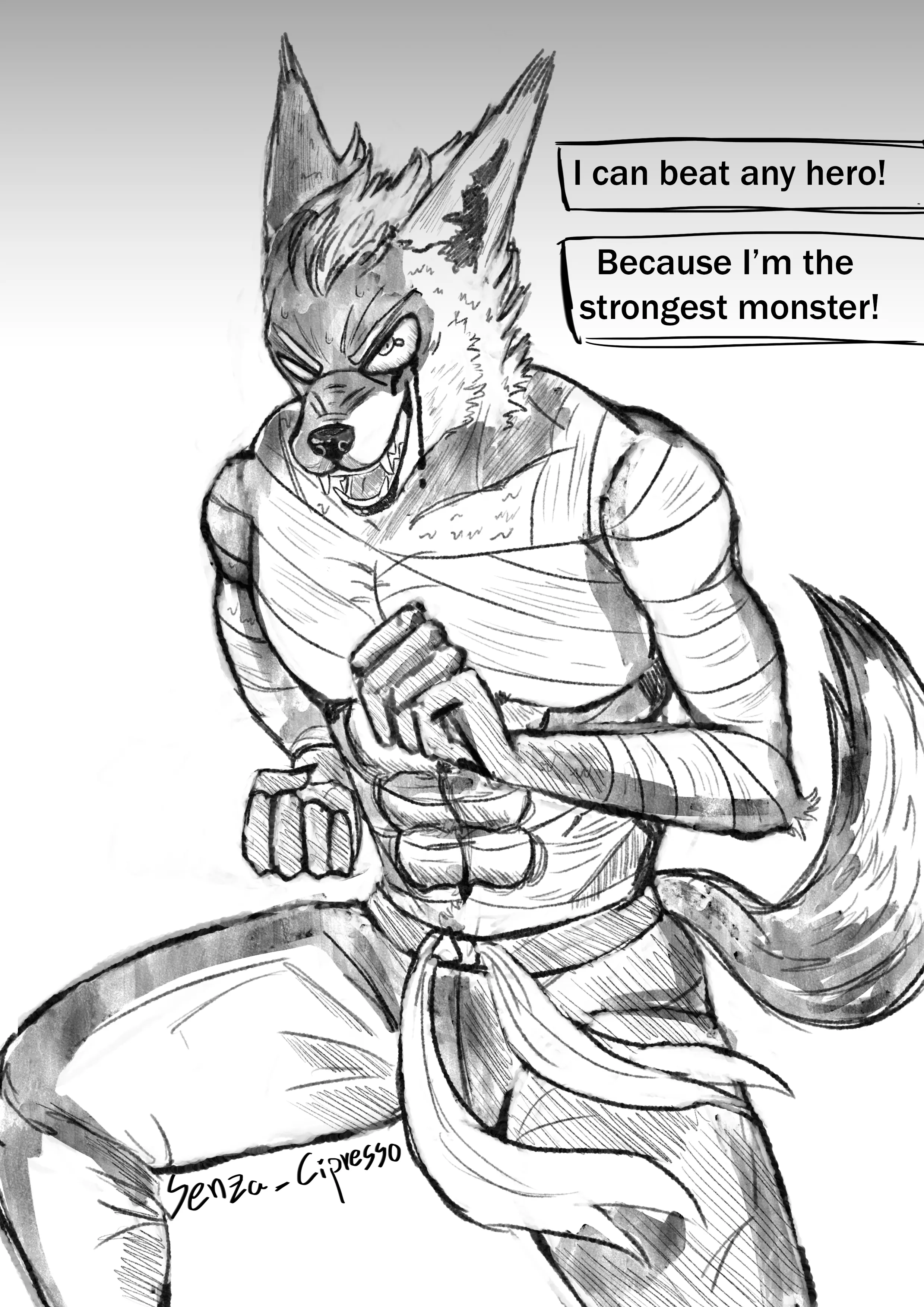 Any One punch man fans here? lol. I really like Garou so I wanted to draw him as a Wolfy, since that's the animal he represents mostly. Anyways enjoy