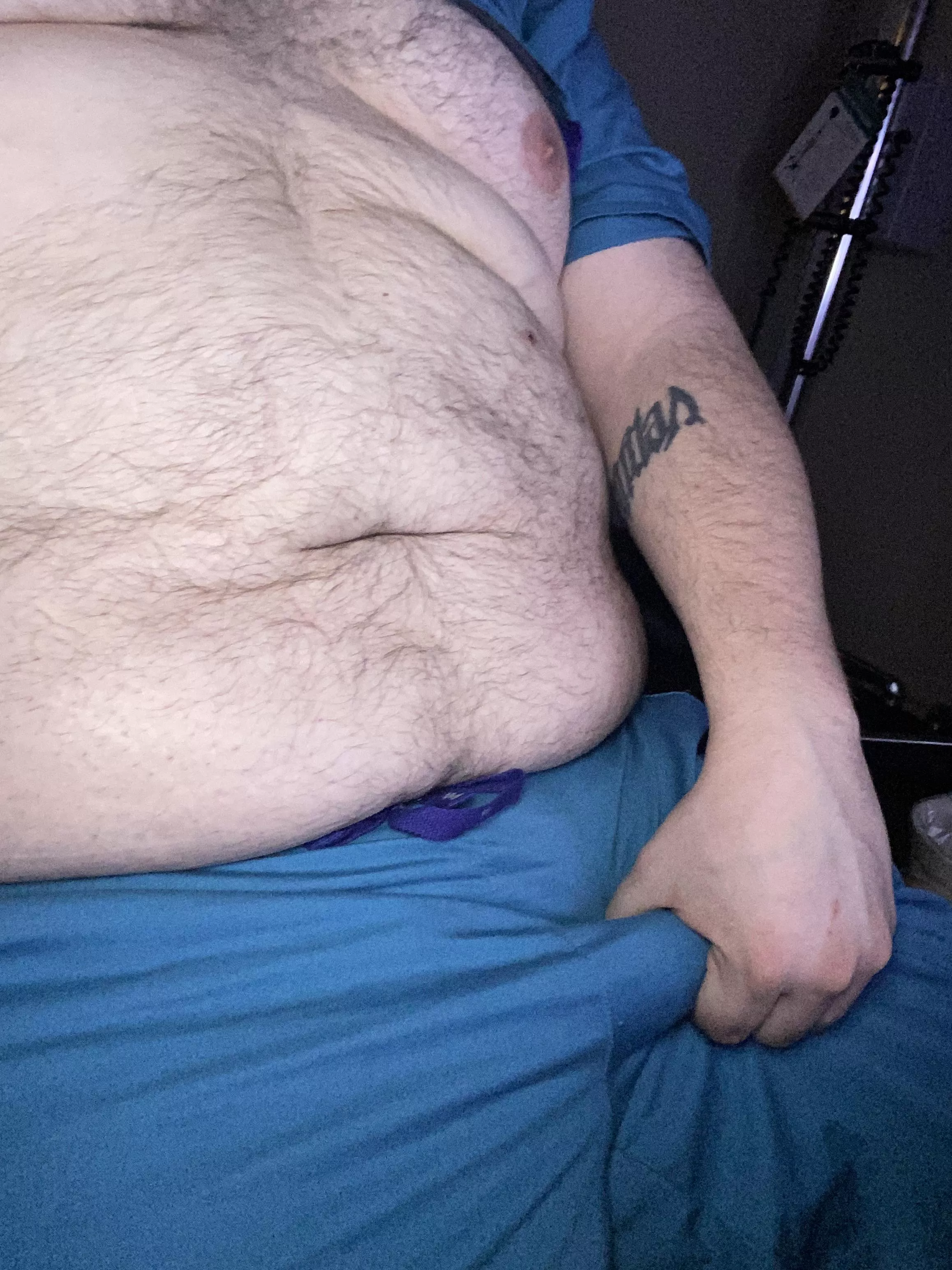 Anyone appreciate a chubby tummy and scrub bulge? Anyone appreciate a chubby tummy and scrub bulge?