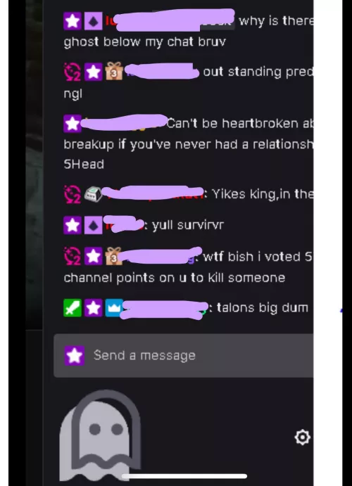 Anyone know why this ghost is below the chat bar? Will this effect the streamer in any way or is it some kind of error?
