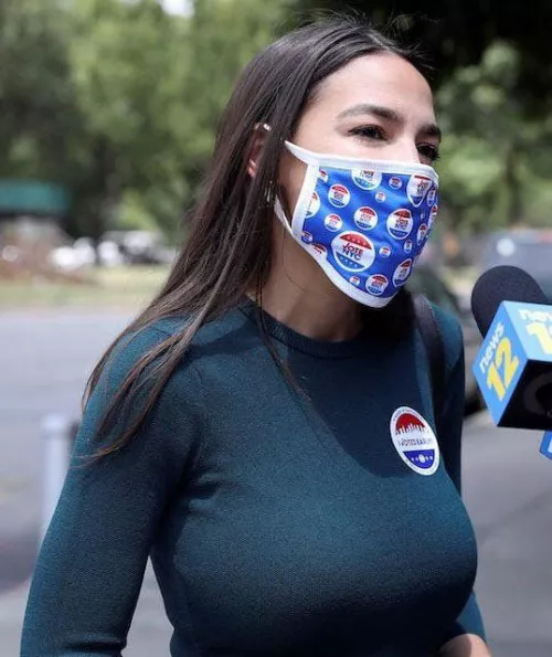 AOC tries to hide her mommy milkers but she’s lowkey STACKED AOC tries to hide her mommy milkers but she’s lowkey STACKED
