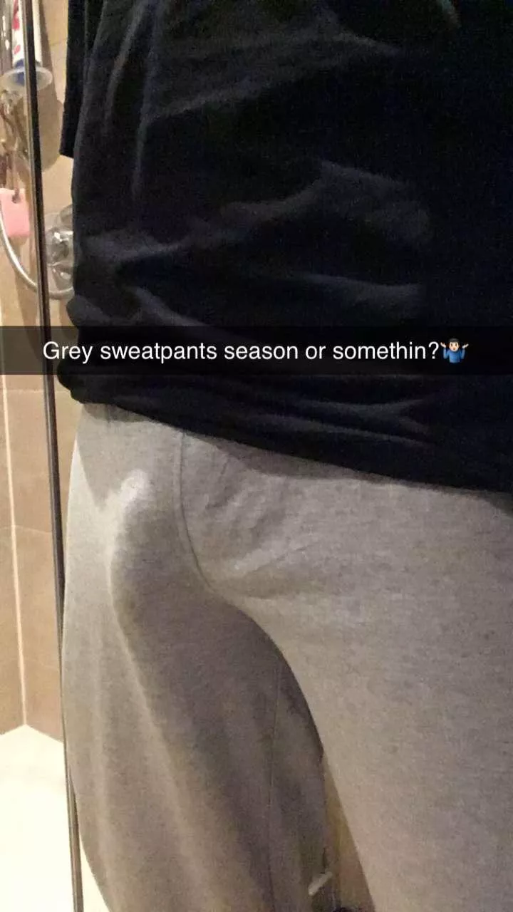 Apparently it’s grey sweatpants season?