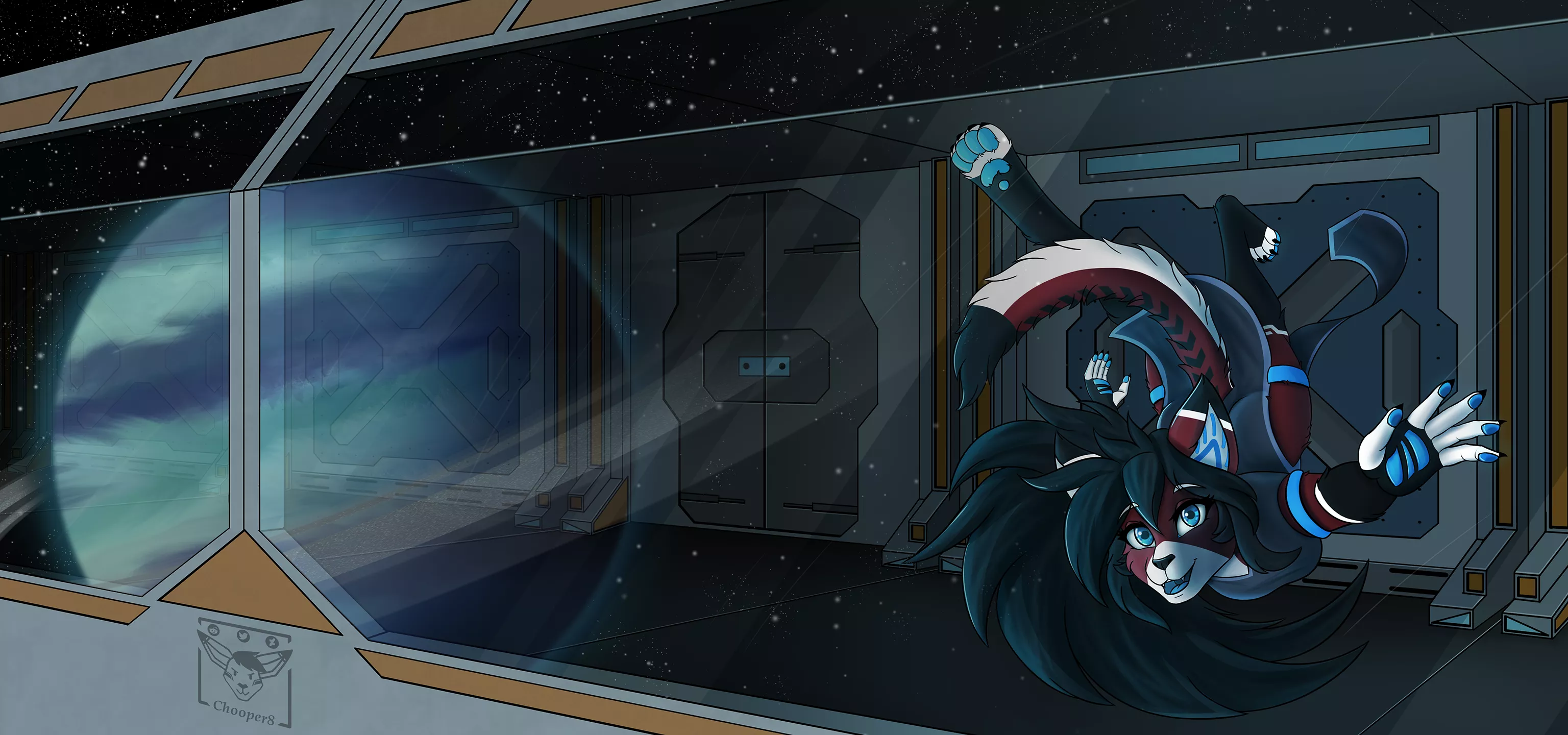 ARA in zero-g [art by me, character by Fluff-kevlar]