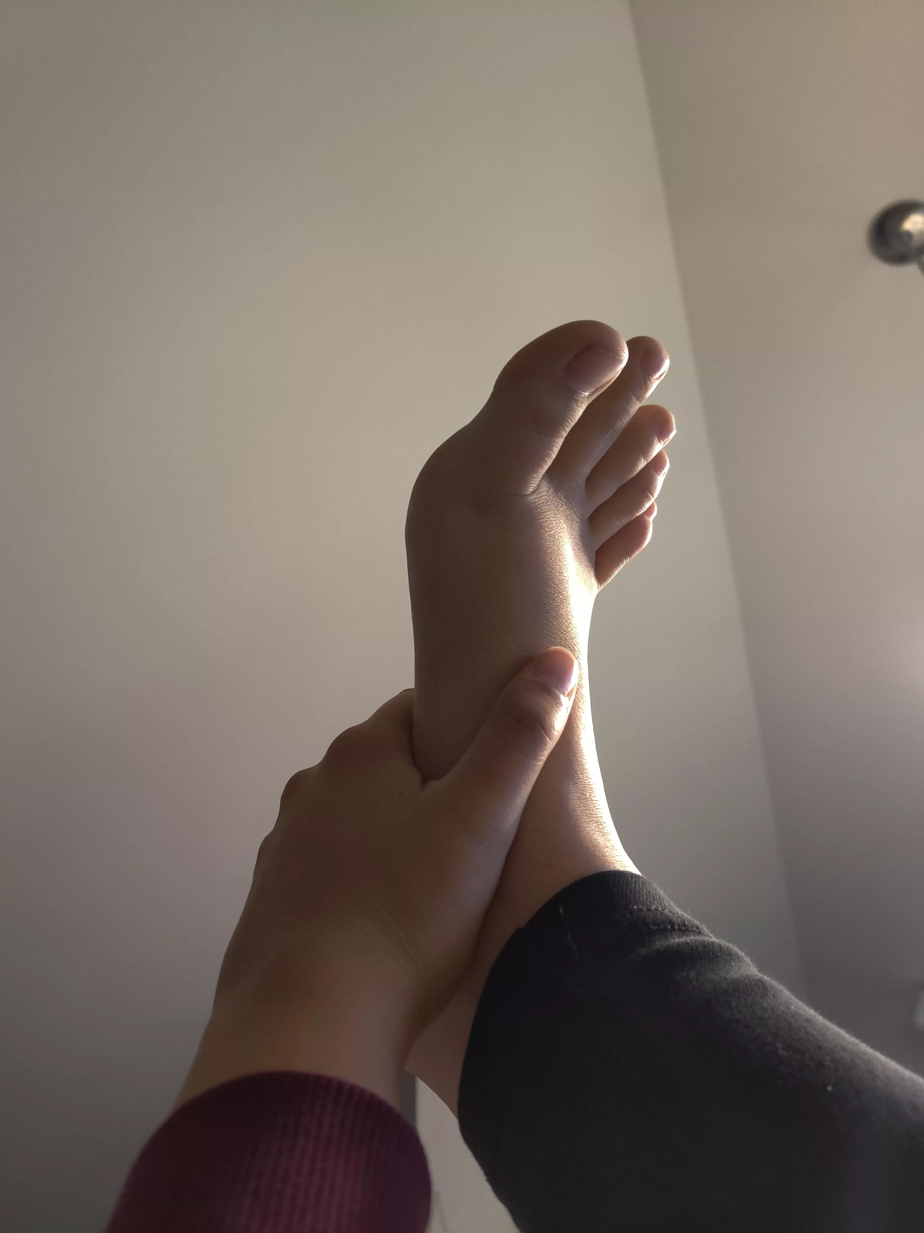 Are you imagining your hand on my foot? Are you imagining your hand on my foot?