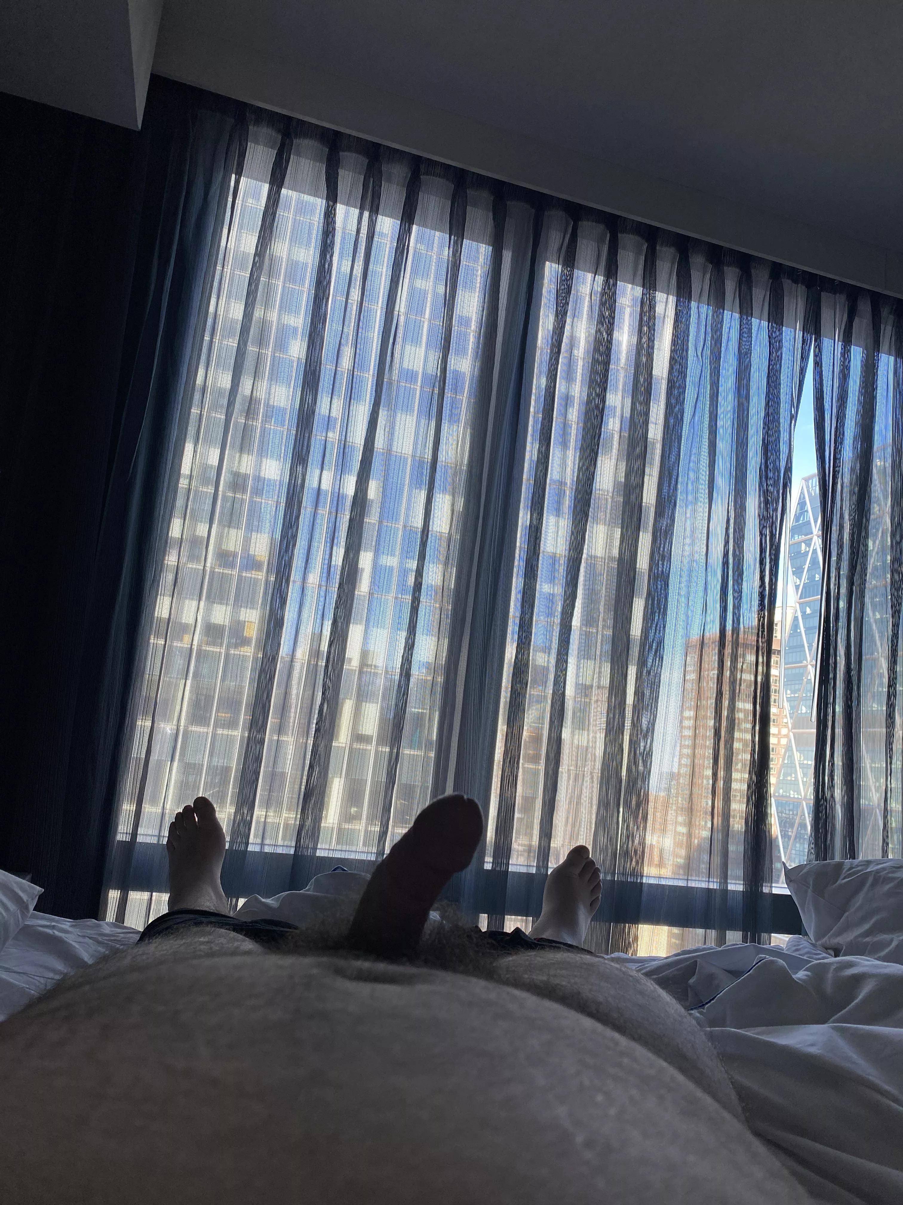 Are you okay if we let the NYC office workers see us through the window?