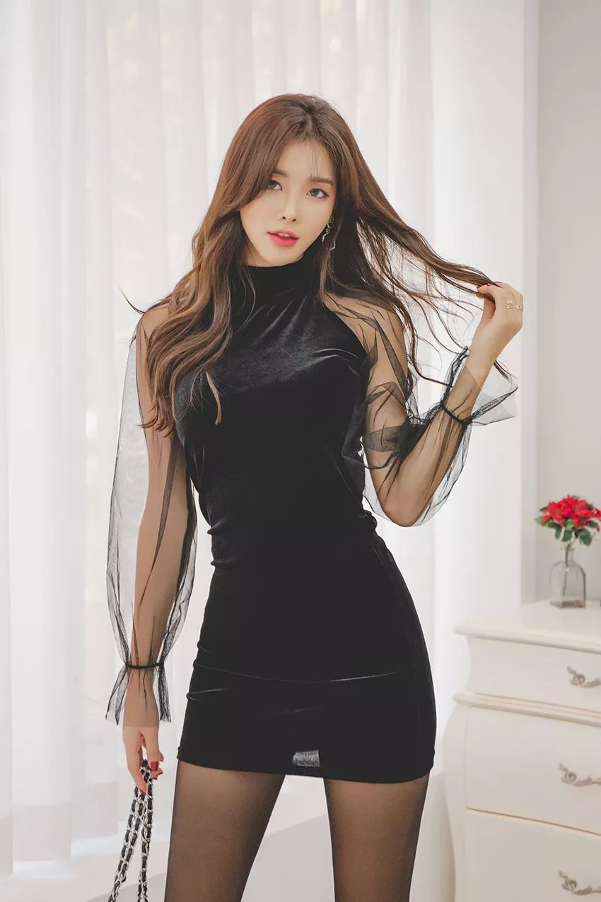Asian girl in black dress Asian girl in black dress