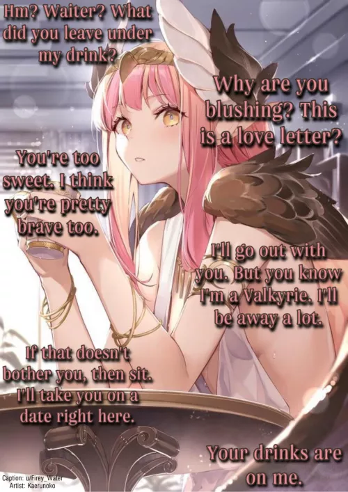 Asking out a Valkyrie. [Wholesome] [Loving]