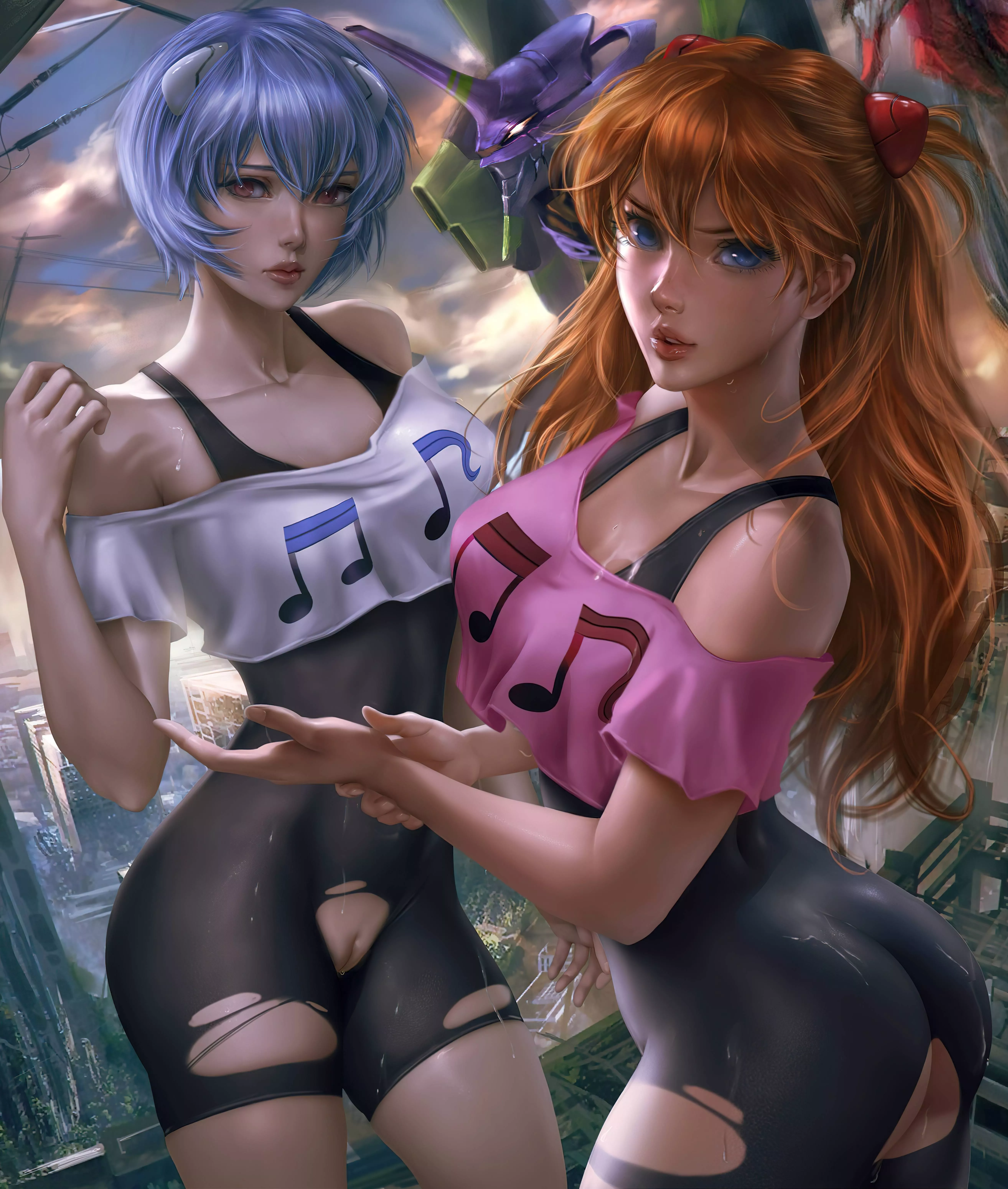 Asuka Langley and Rei Ayanami - (Neon Genesis Evangelion) - [LoganCure]