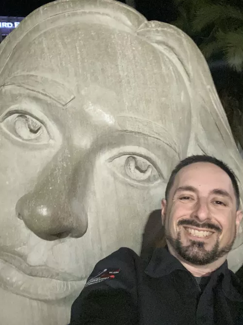 At the end of my 40th birthday, I was walking along my city’s downtown lake park when I came across this lady laying around…