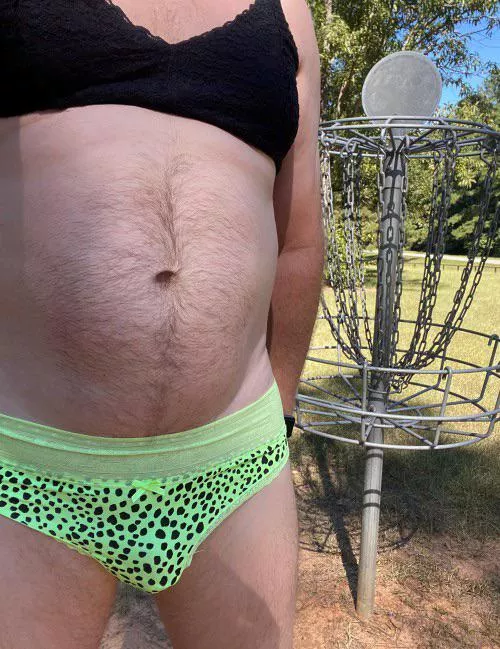 At the park in my bra and panties