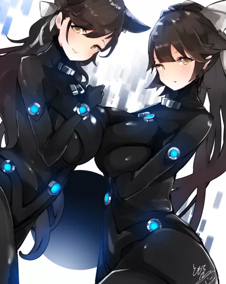 Atago And Takao Gantz Suits Breasts Pressed (Tomocha) [Azur Lane/ Gantz]