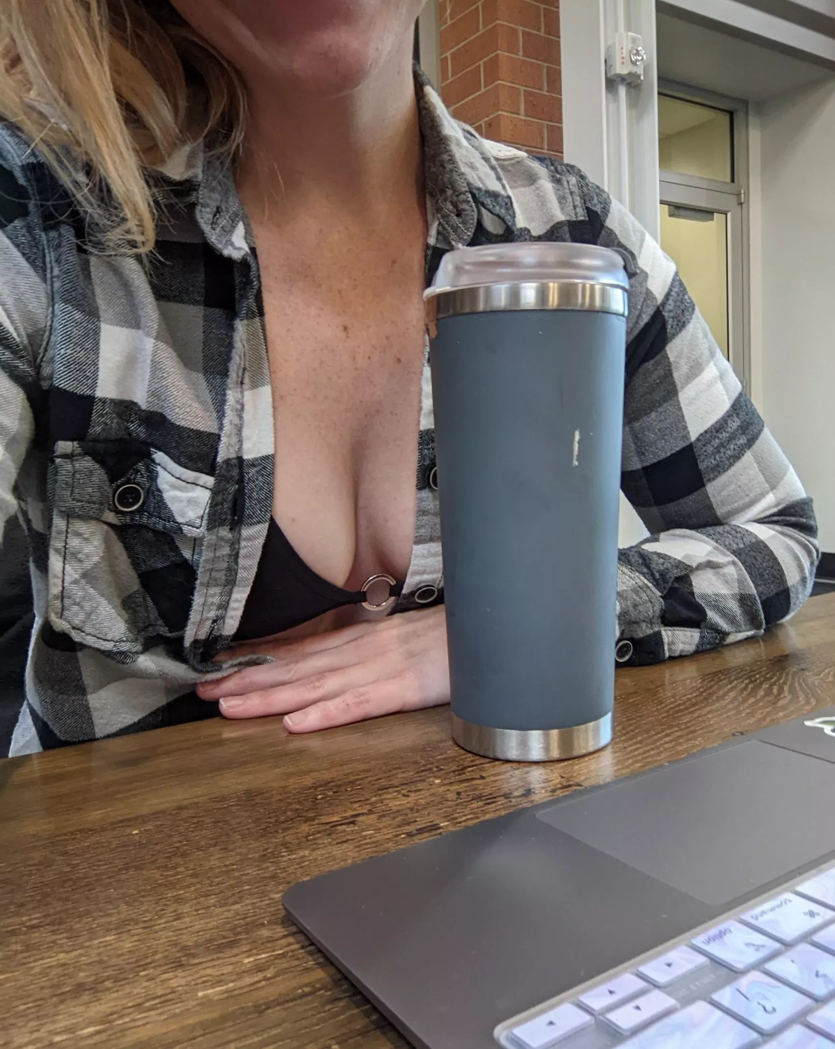 Back in the office and ready to put my best boob forward 😆