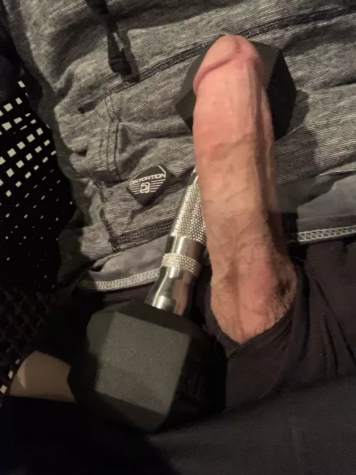 Back porch work outs really get me pumped, Think the neighbors ever sneak a peak?