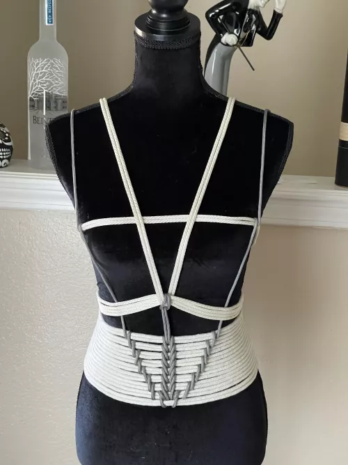 Basic chest harness w/double spined rope corset