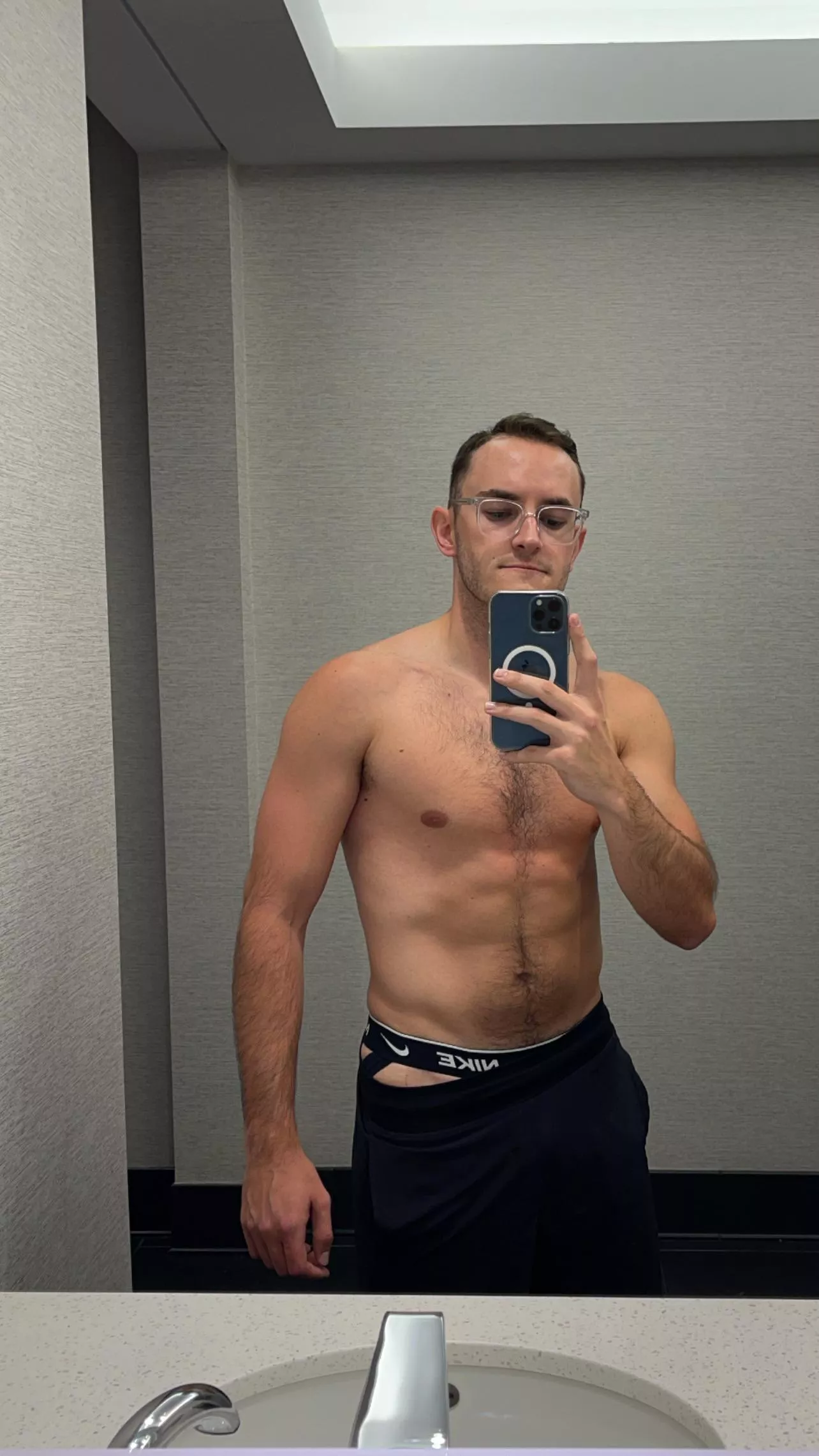 Bathroom lighting was on point at my office’s gym. Bathroom lighting was on point at my office’s gym.