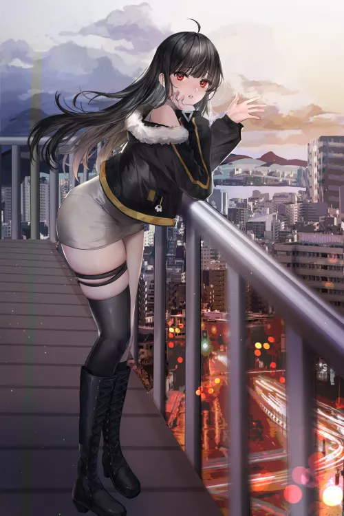 Beautiful view and thighhighs Beautiful view and thighhighs
