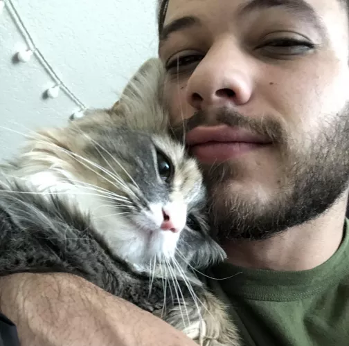 Been out all night. Moosey is real happy to see me this morning 🐱 Been out all night. Moosey is real happy to see me this morning 🐱