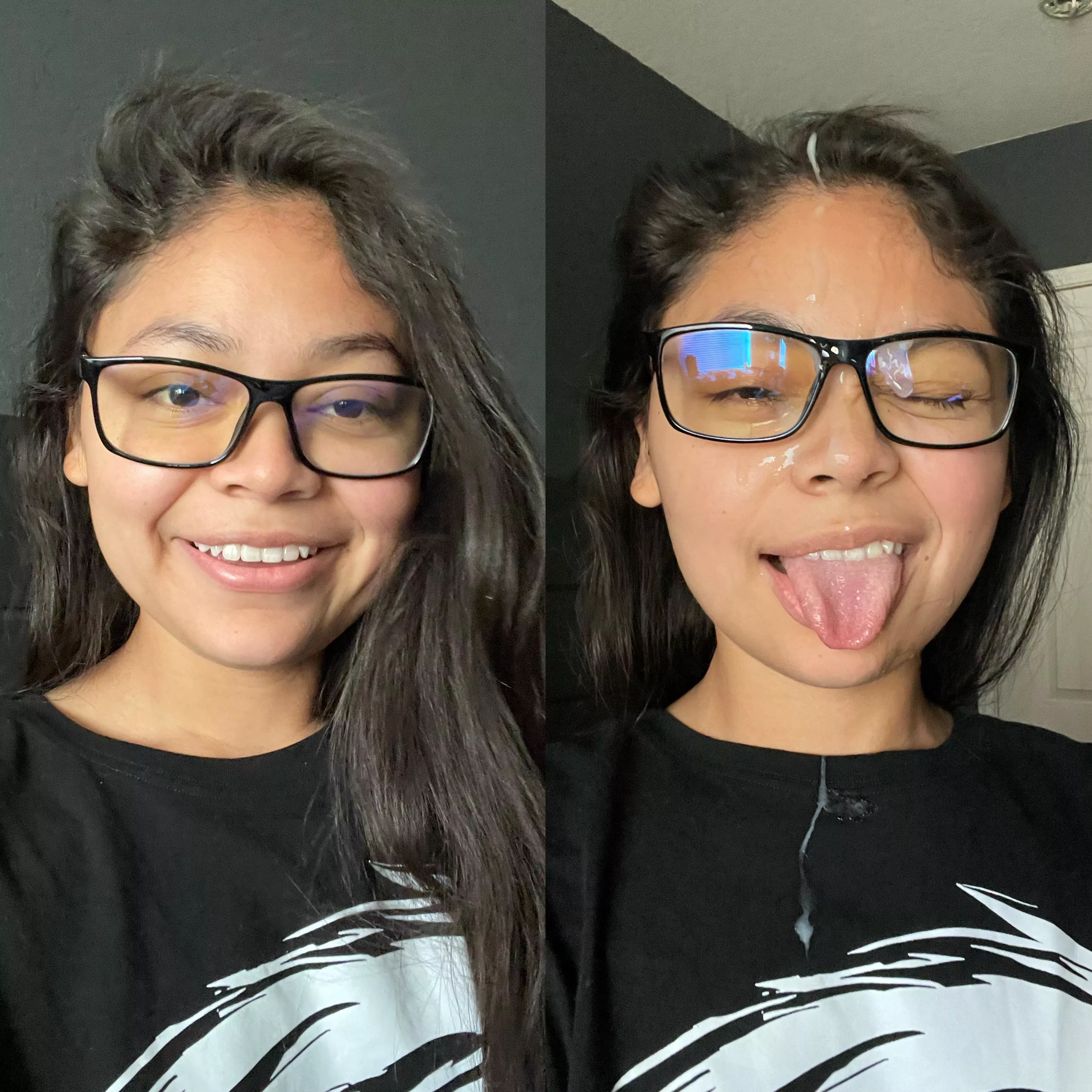 Before & after. Love being his cumslut