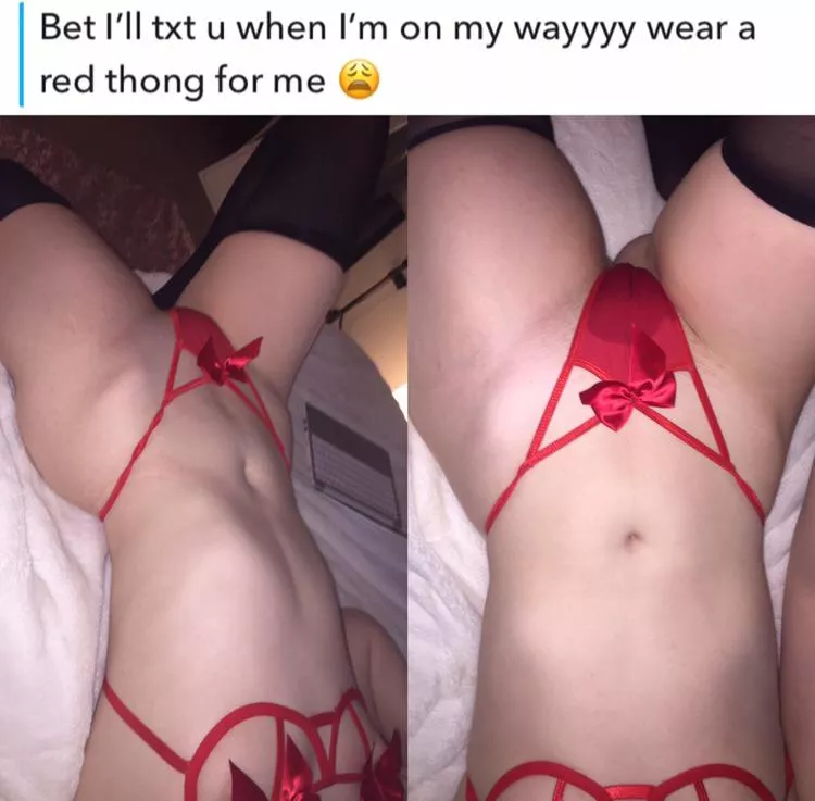 Before and after I wore the red thong for him Before and after I wore the red thong for him