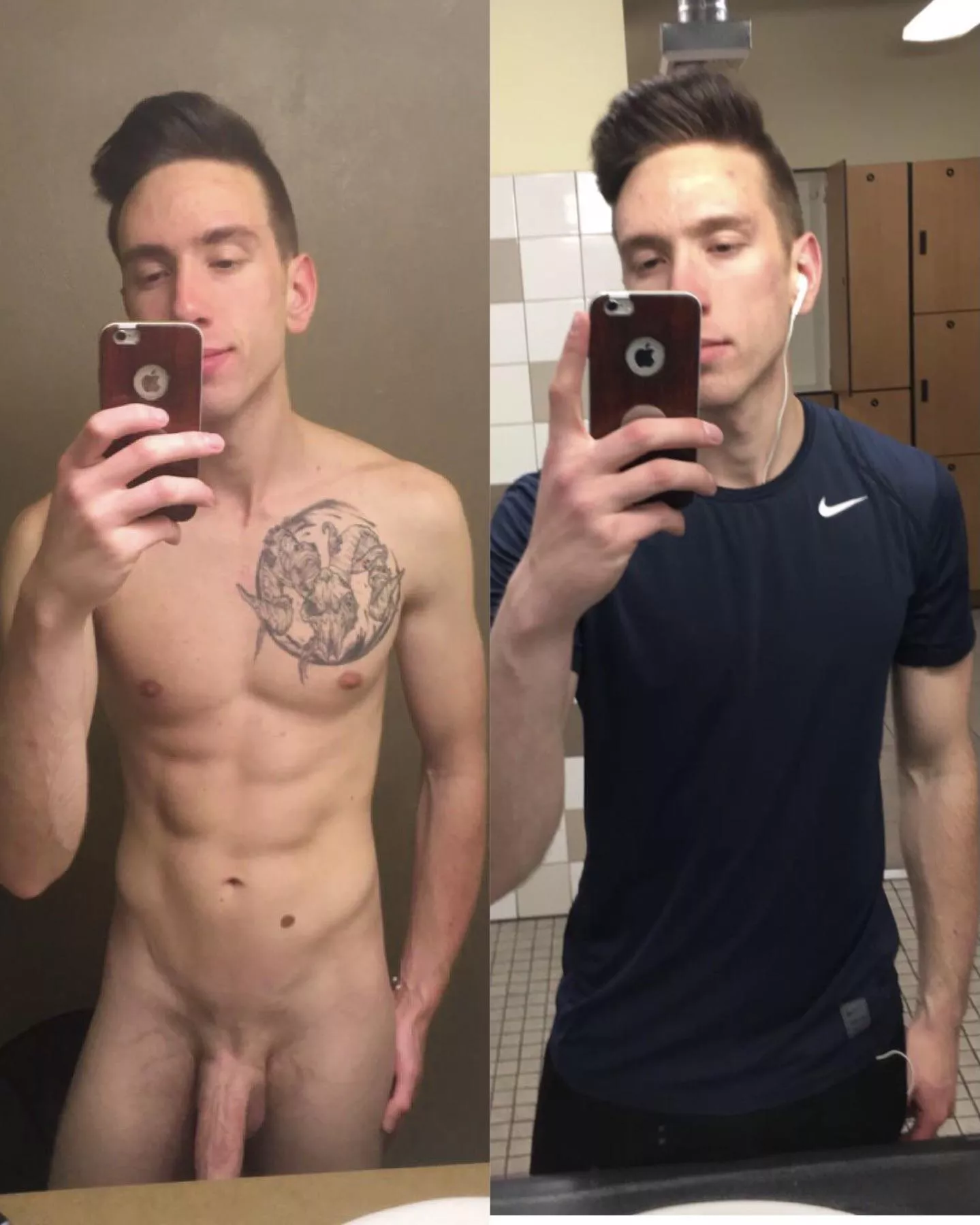 Before and after the gym. Before and after the gym.