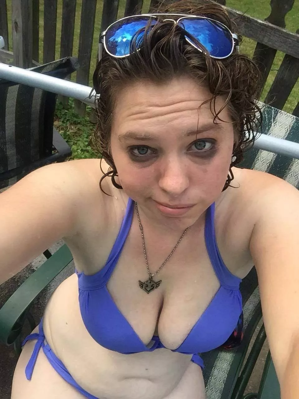 Begging for cock poolside Begging for cock poolside