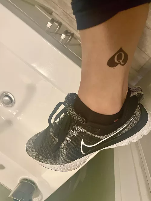 Being a good girl at work.