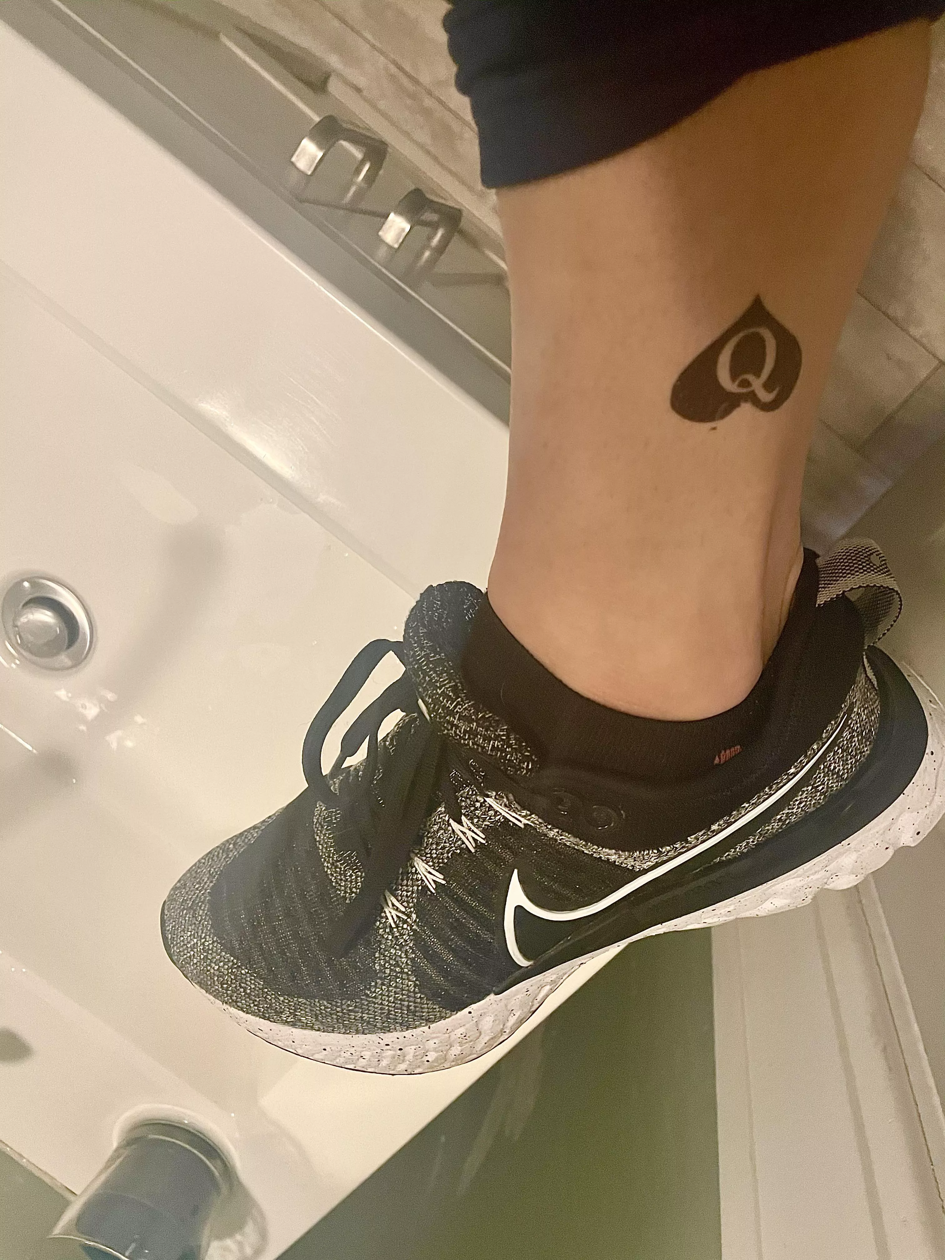 Being a good girl at work.