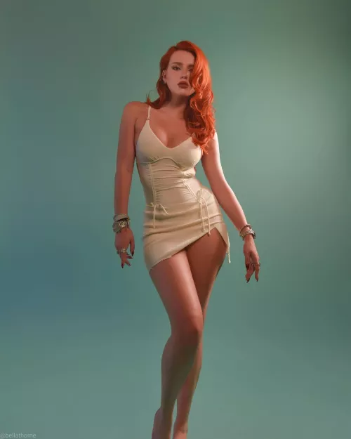 Bella's dress looks like it could slide up real easy Bella's dress looks like it could slide up real easy