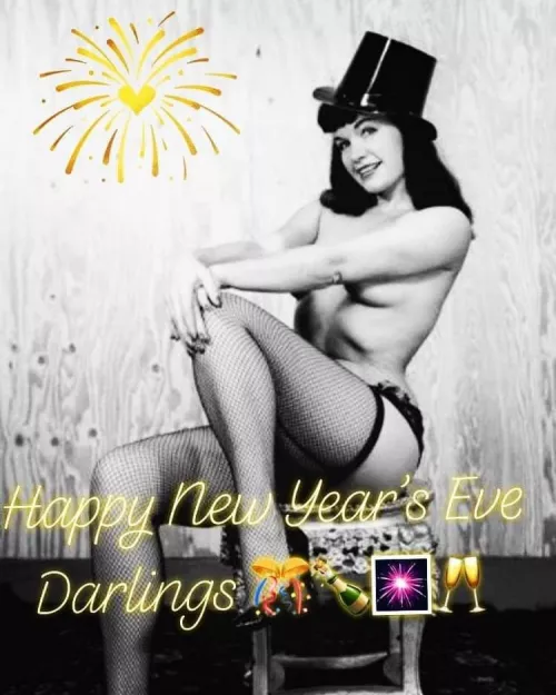 Bettie Page 1950s happy new year