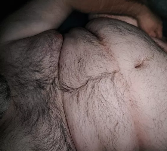 Big belly and hairy chest