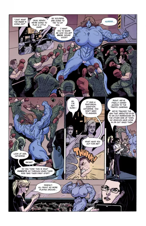 Big, Buff Blueberry Bombshell (blueberry, FMG, breast expansion) [comic preview]