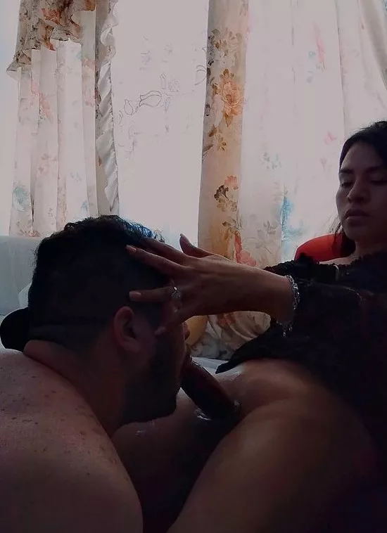 Bitch boy sucking tgirl cock