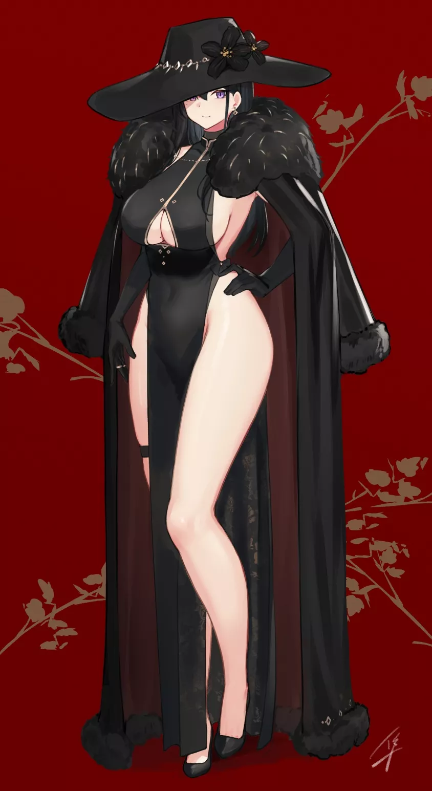 Black Fur Coat & Dress Black Fur Coat & Dress