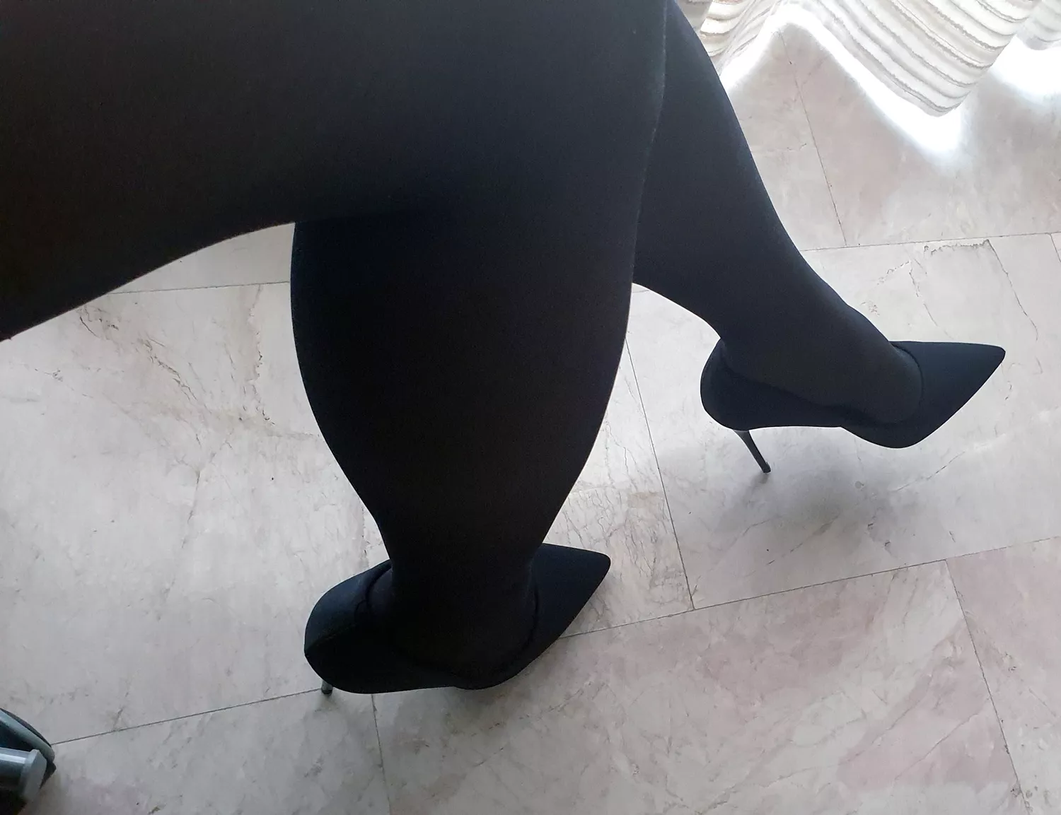 black heels and stockings on my chair black heels and stockings on my chair