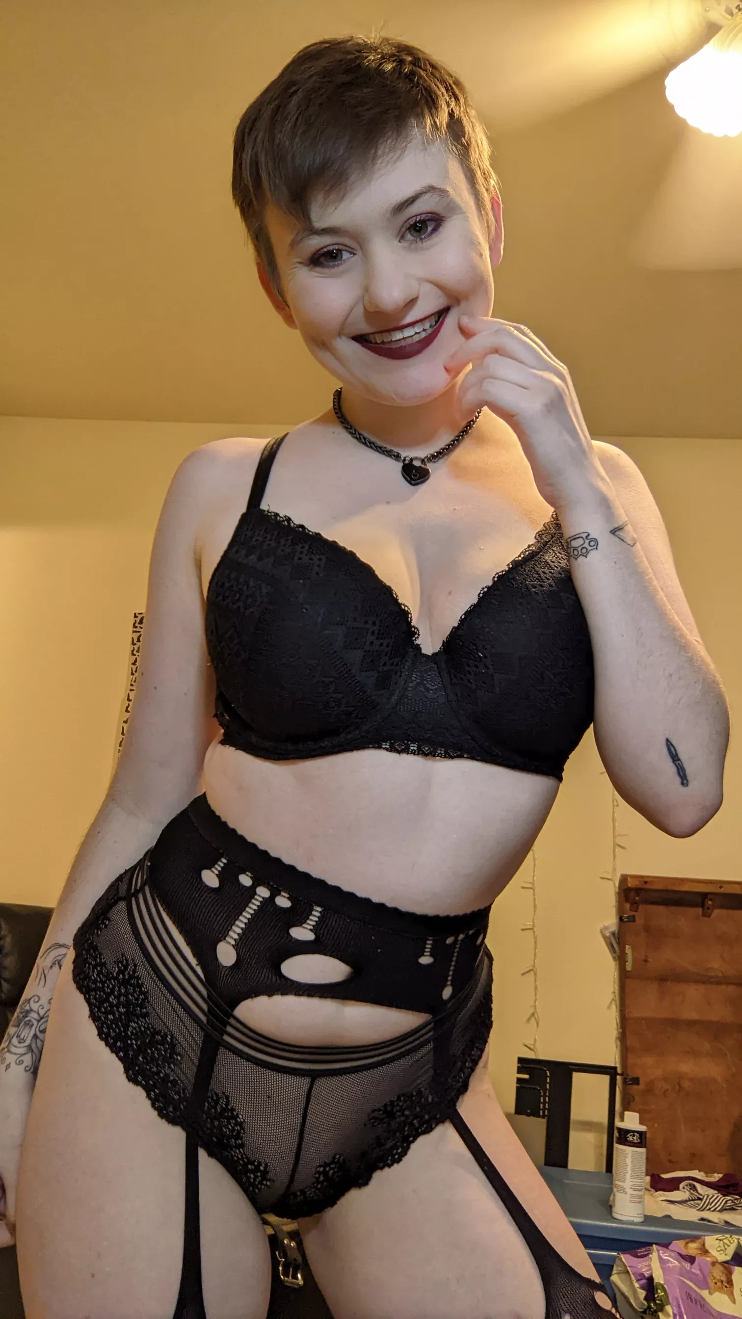 black on my pale bod