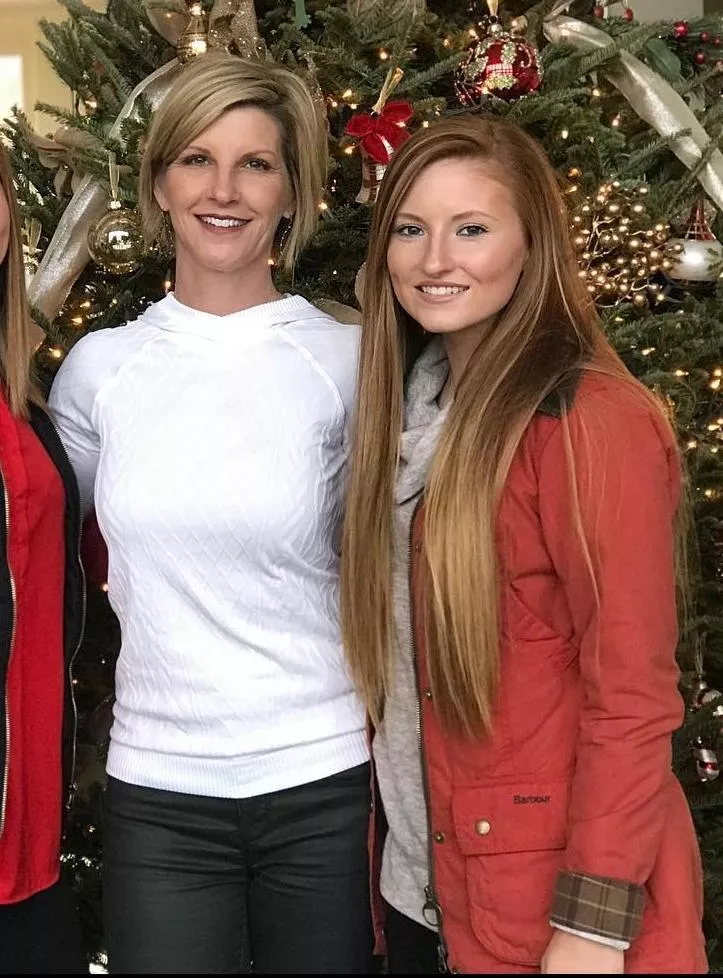 Blonde mom redhead daughter