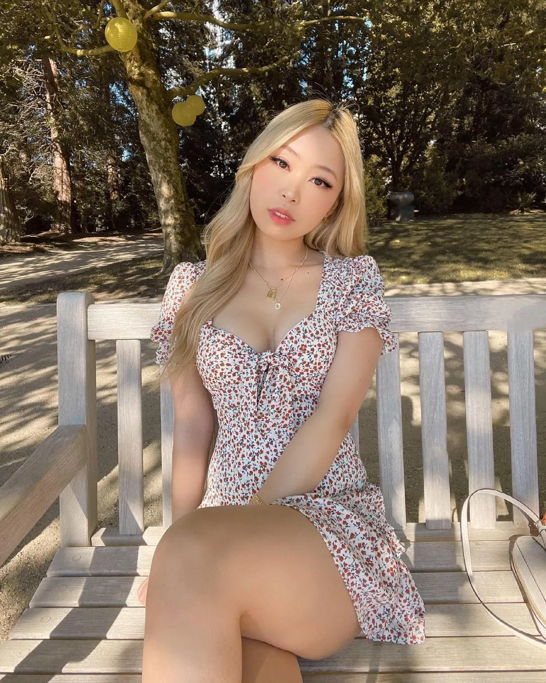 Blonde with pretty thighs