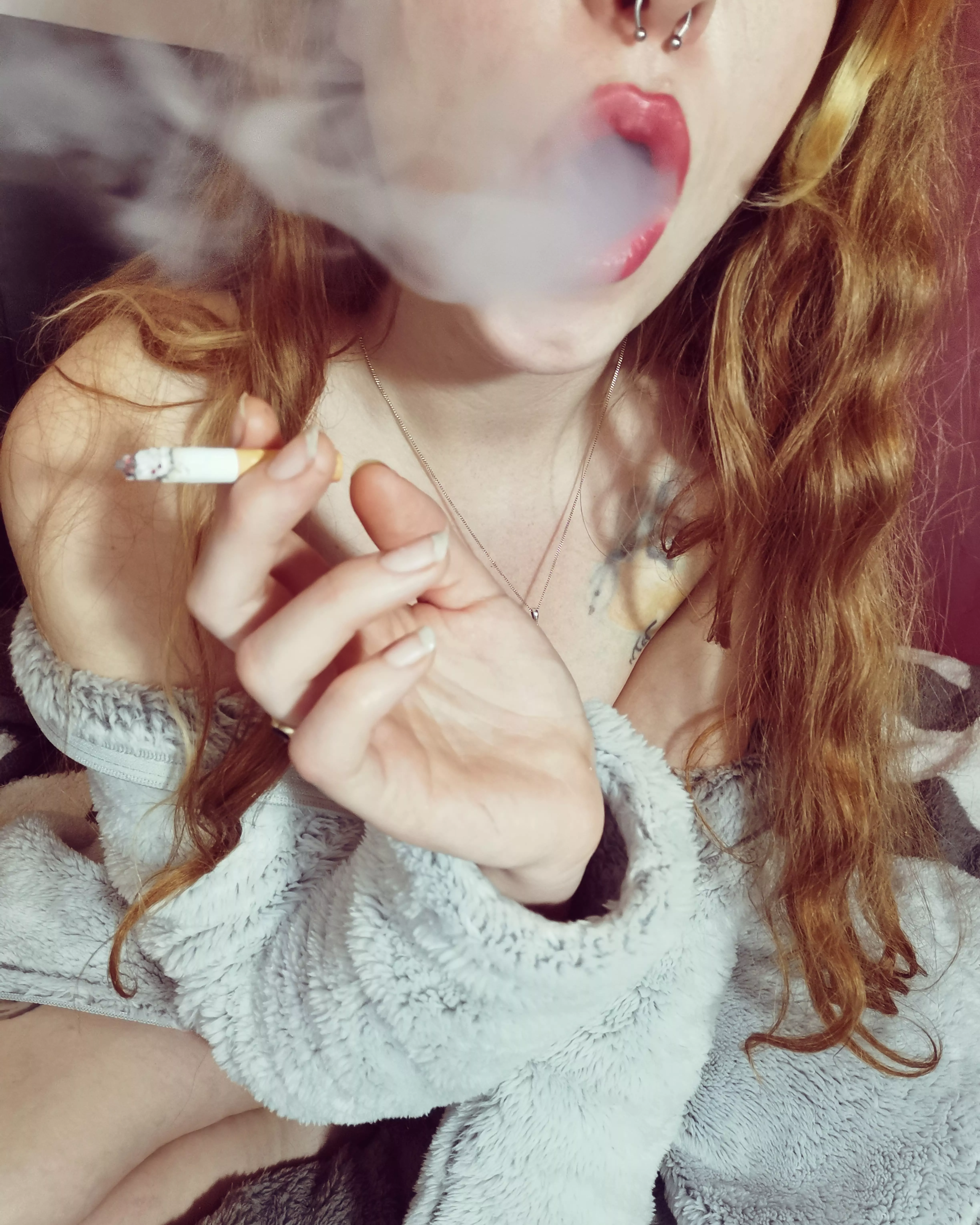 Blowing a big cloud of smoke just for you guys 🖤 so satisfying