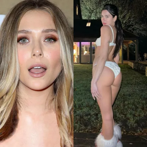 Blowjob from Elizabeth Olsen or Anal Sex with Dua Lipa Blowjob from Elizabeth Olsen or Anal Sex with Dua Lipa