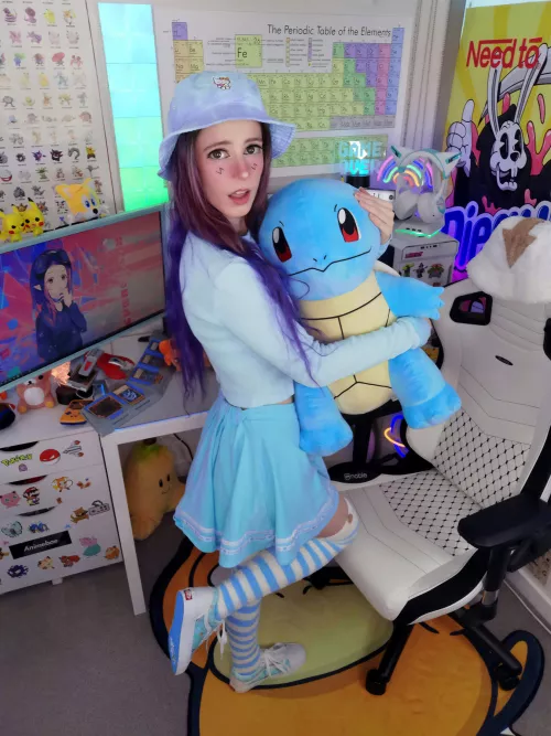 blue and white thigh highs ๐๐