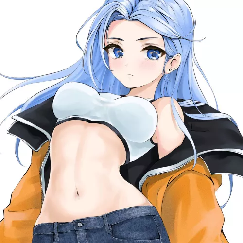 Blue haired beauty Blue haired beauty