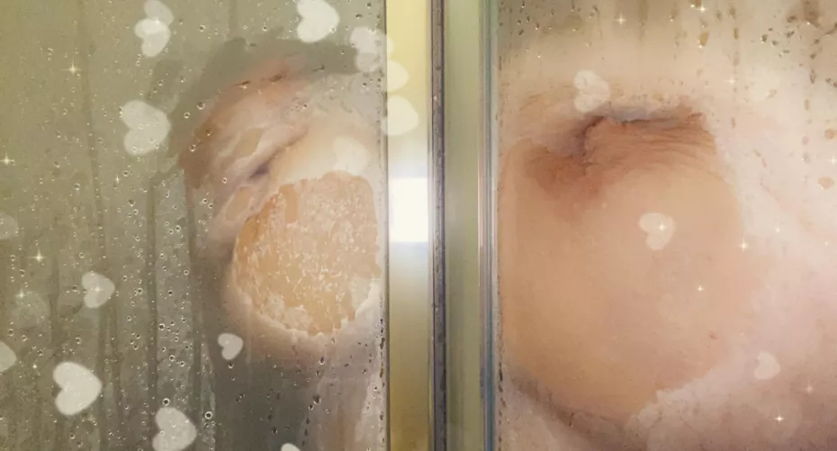 Boobs against the shower screen