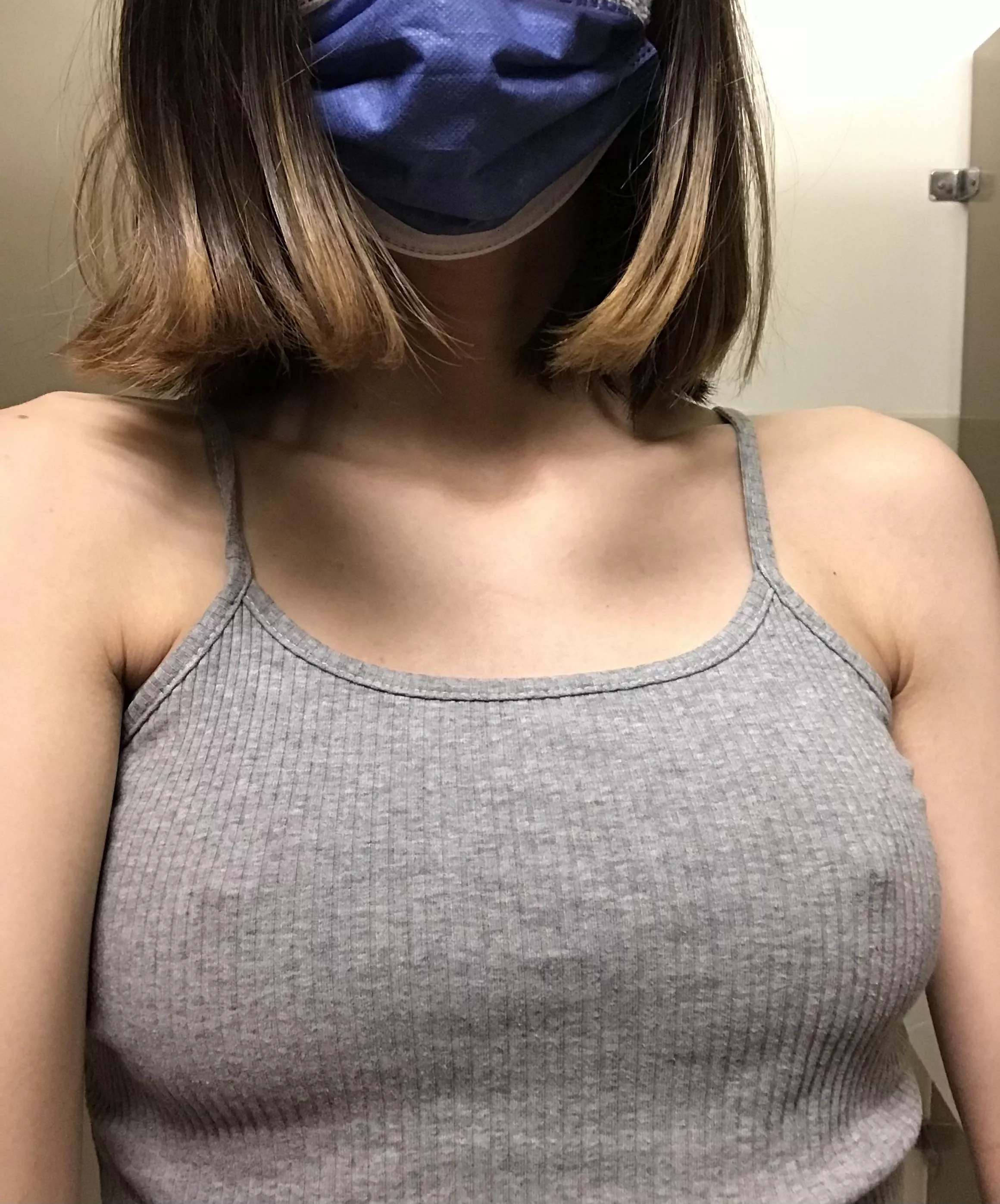 Braless at school once again 😌