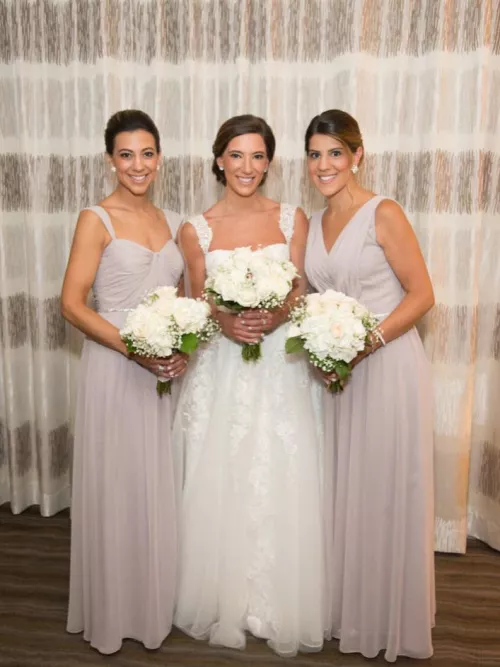 Bride with her bridesmaid sisters Bride with her bridesmaid sisters