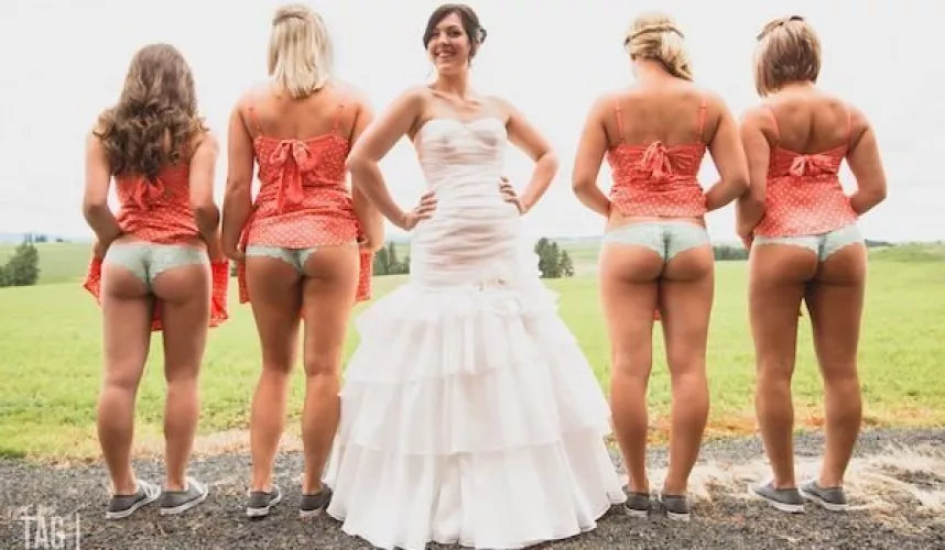 Bridesmaids doing their duty