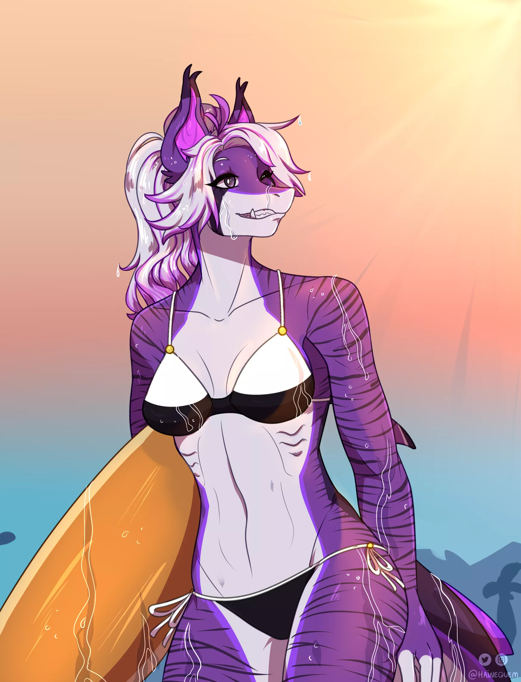 BROOK! My Australian surfer shark :3 (drawn by Hai#4947 on Discord)