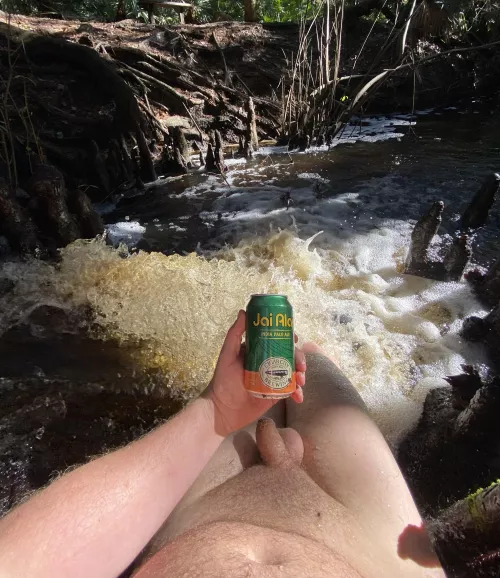 Brought happy hour with me on my clothes free hike today (m)