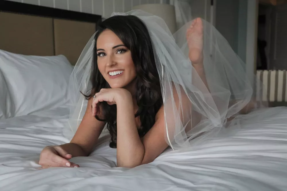 Brunette Bride on the Bed Brunette Bride on the Bed