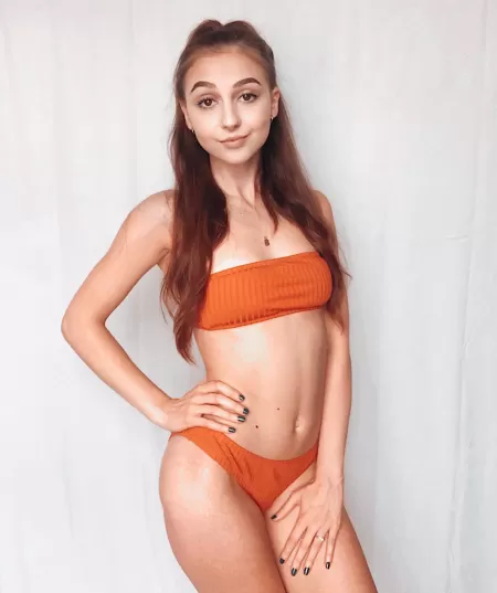 Brunette girl in an orange bikini π Brunette girl in an orange bikini π